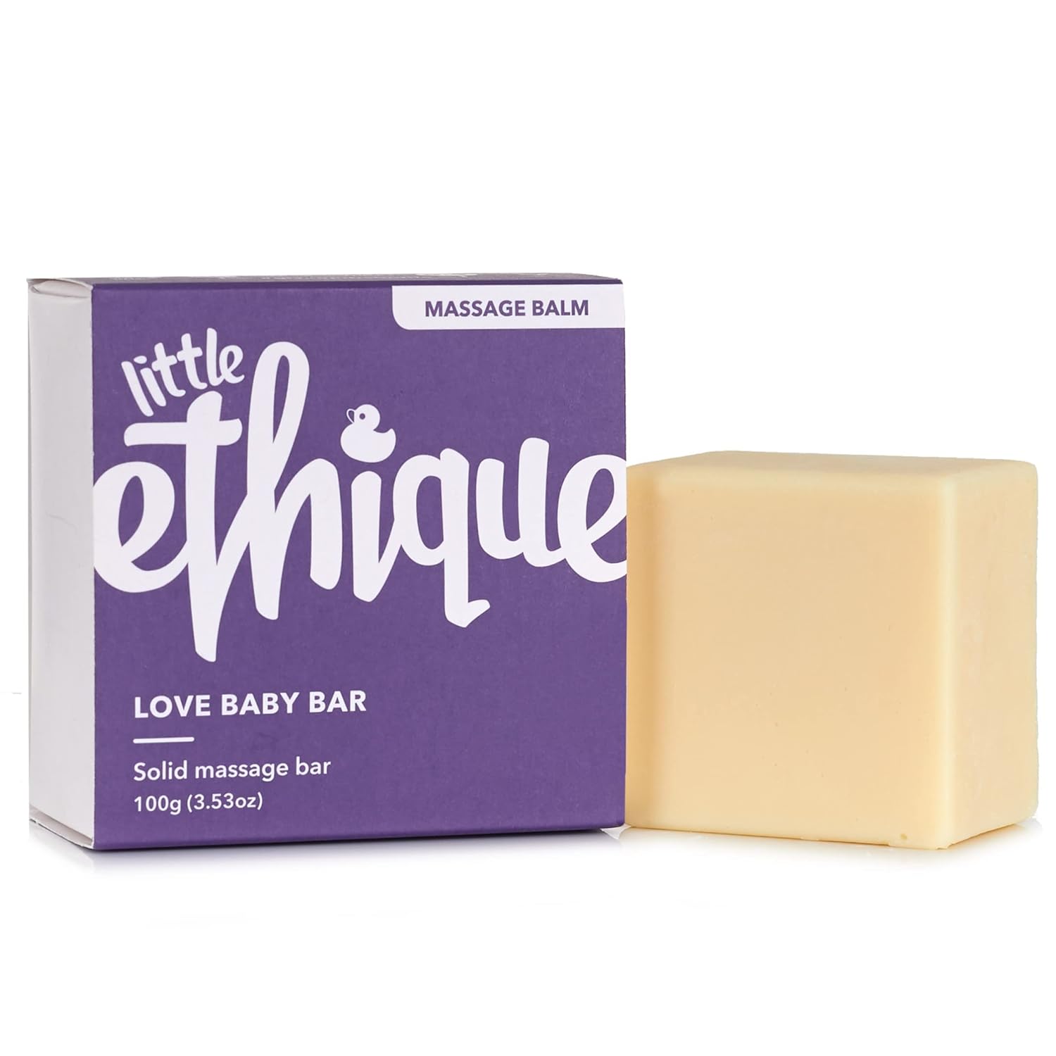 Ethique Love Baby Bar Solid Massage Bar to Prevent Dry Skin - Plastic-Free, Vegan, Cruelty-Free, Eco-Friendly, 3.53 oz (Pack of 1)