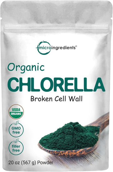Micro Ingredients Organic Chlorella Powder, 20 Ounces | Broken Cell Wall For Complete Absorption | Raw Superfood Supplement, Rich In Protein & Vitamins | Non-Gmo, Vegan, Non-Irradiated