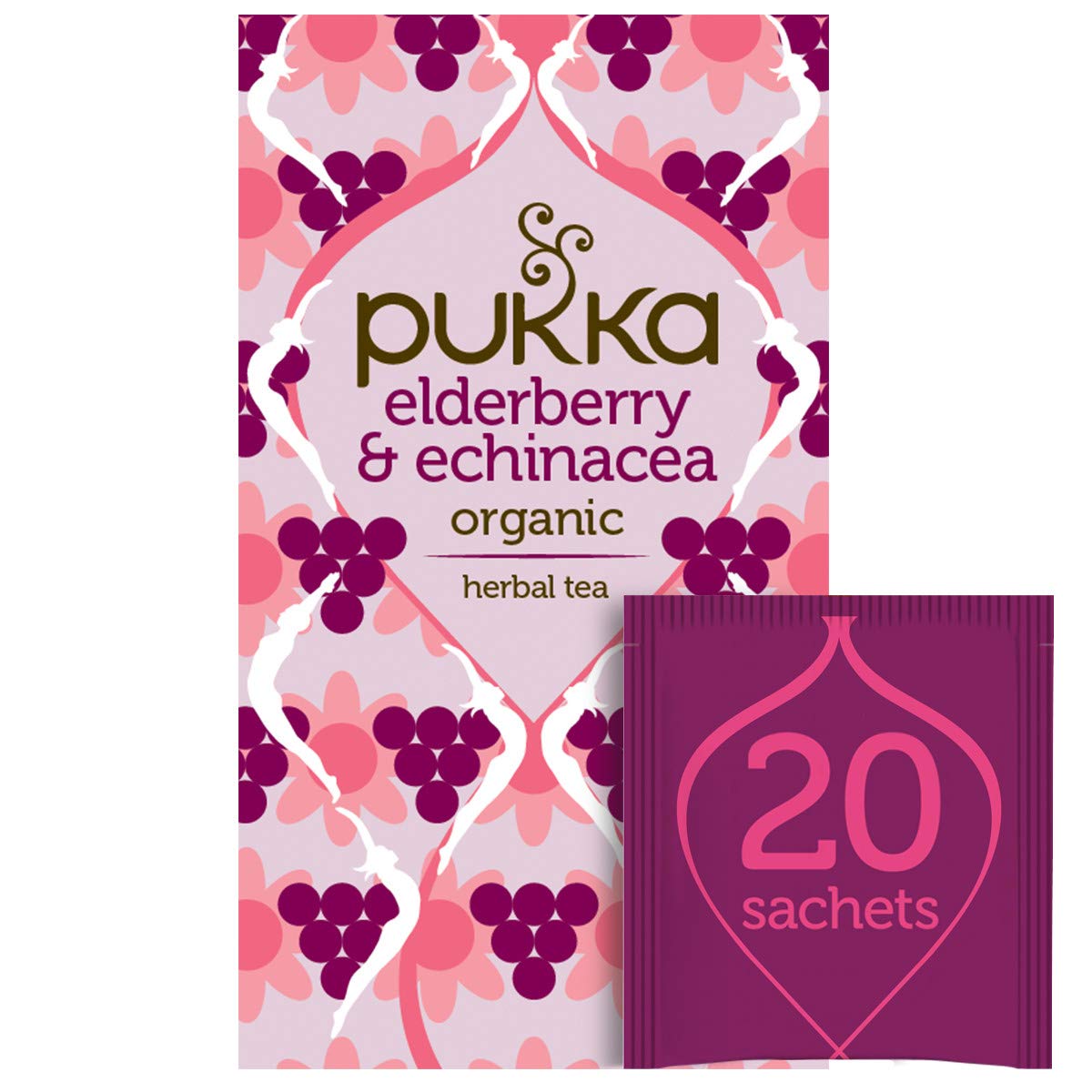 Pukka Organic Herbal Tea Elderberry & Echinacea 20 Tea Bags