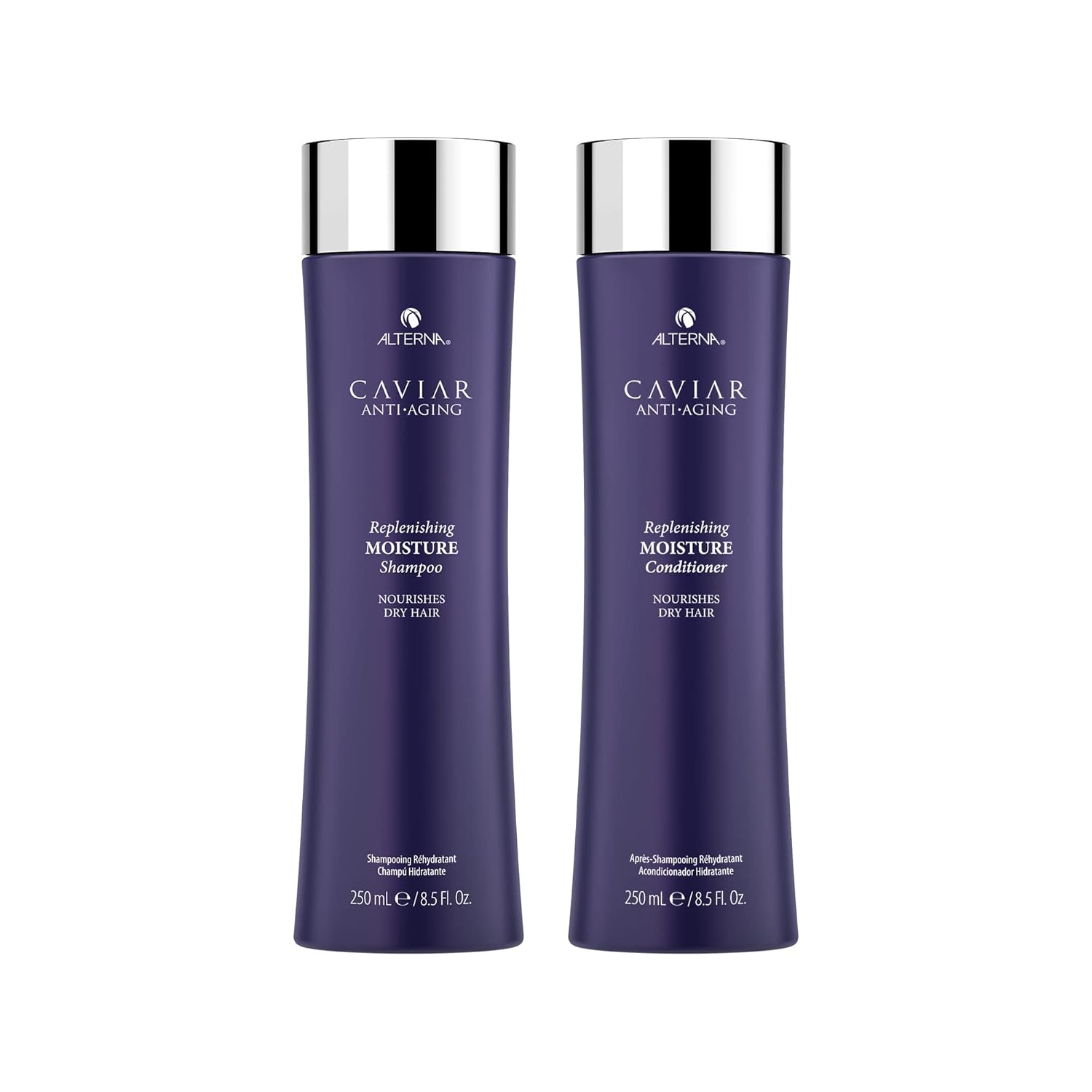 Alterna Caviar Anti-Aging Replenishing Moisture Shampoo And Conditioner Standard Set, 8.5Oz Each | Protects, Restores & Hydrates | Sulfate Free