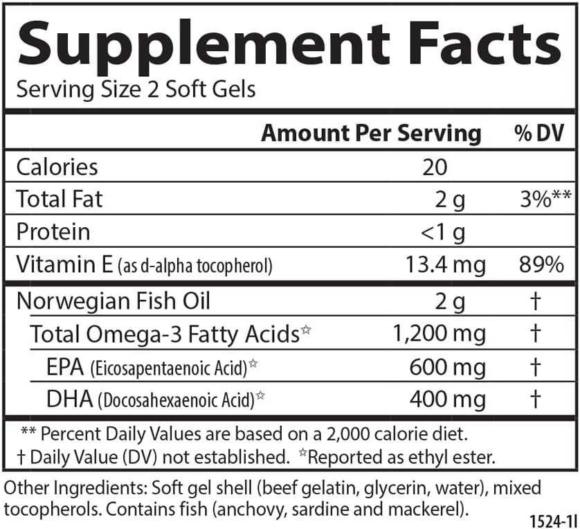 Carlson - Super Omega-3 Gems, 1200 mg Omega-3 Fatty Acids with EPA and