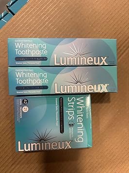 Lumineux Whitening Duo Set – Peroxide Free - Enamel Safe For Whiter Teeth – Includes 21 Whitening Treatments & 2 Pack Whitening Toothpaste Certified Non-Toxic, Fluoride Free & Dentist Formulated