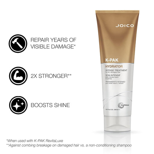 Joico K-Pak Hydrator Intense Treatment | For Dry, Damaged Hair | Boost Shine | Improve Elasticity | Instant Hydration & Softness | With Keratin & Evening Primrose Oil