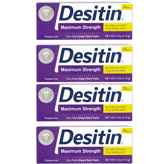 Desitin Diaper Rash Paste, Maximum Strength, 4 Ounces (Pack of 4) : Baby