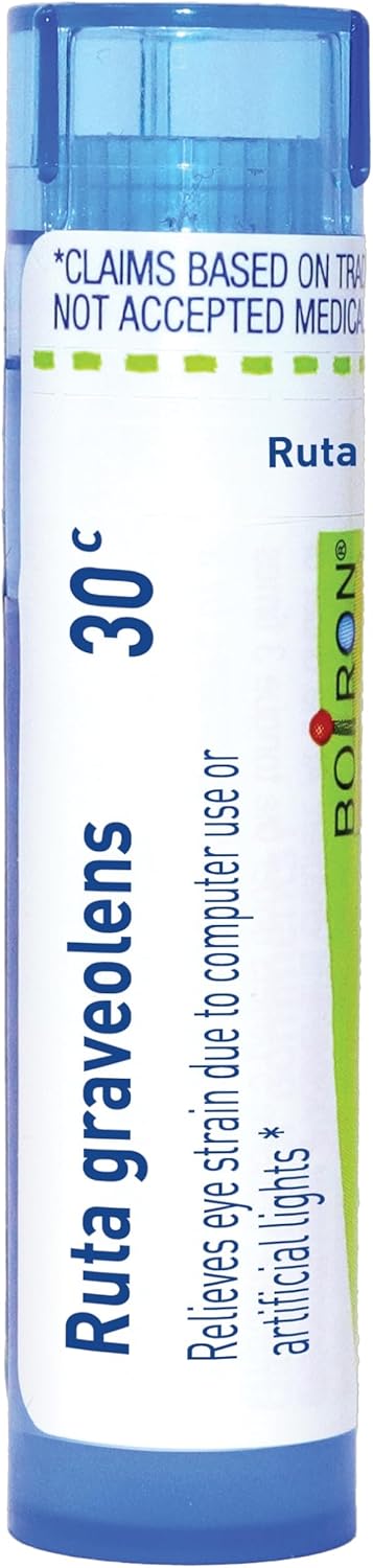 Boiron Ruta Graveolens 12C For Eye Strain Due To Computer Use Or Artificial Lights - 80 Pellets