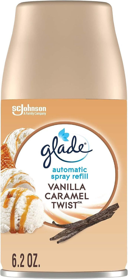 Glade Automatic Spray Refill, Air Freshener for Home and Bathroom, Vanilla Caramel Twist, 6.2 Oz, 3 Count