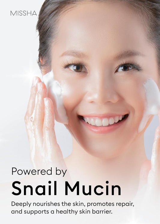 Missha Cell Renew Snail Foaming Cleanser 3.38 Fl Oz - Korean Skin Care Face Wash With Snail Secretion Filtrate, Deep Cleansing, Hydration Boost, Skin Elasticity, Creamy Texture, Moisture Lock