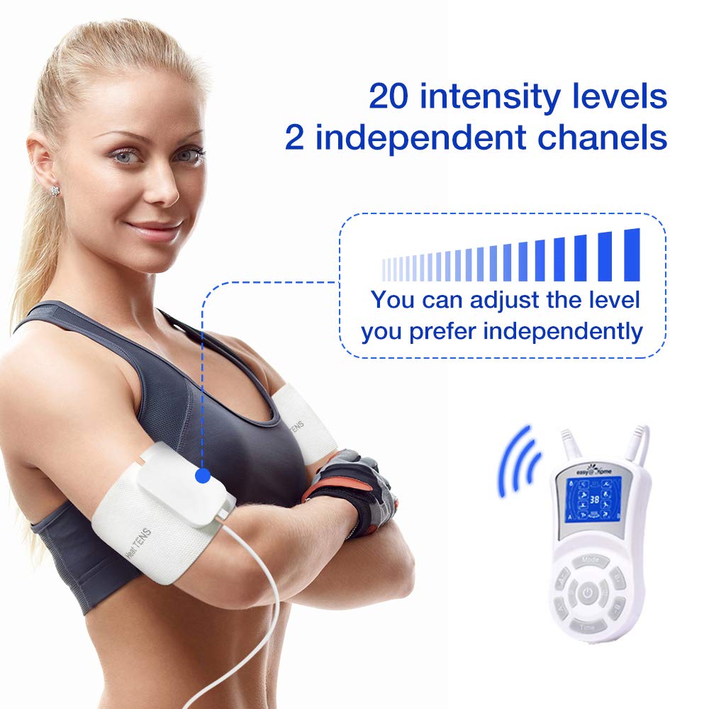 Easy@Home Heat TENS Unit, TENS EMS Unit with Heat Therapy, 510K Cleared, Large Back Lit Display FSA Eligible Pain Management and Muscle Stimulator Massager, Pain Relief Therapy EHE018 : Health & Household