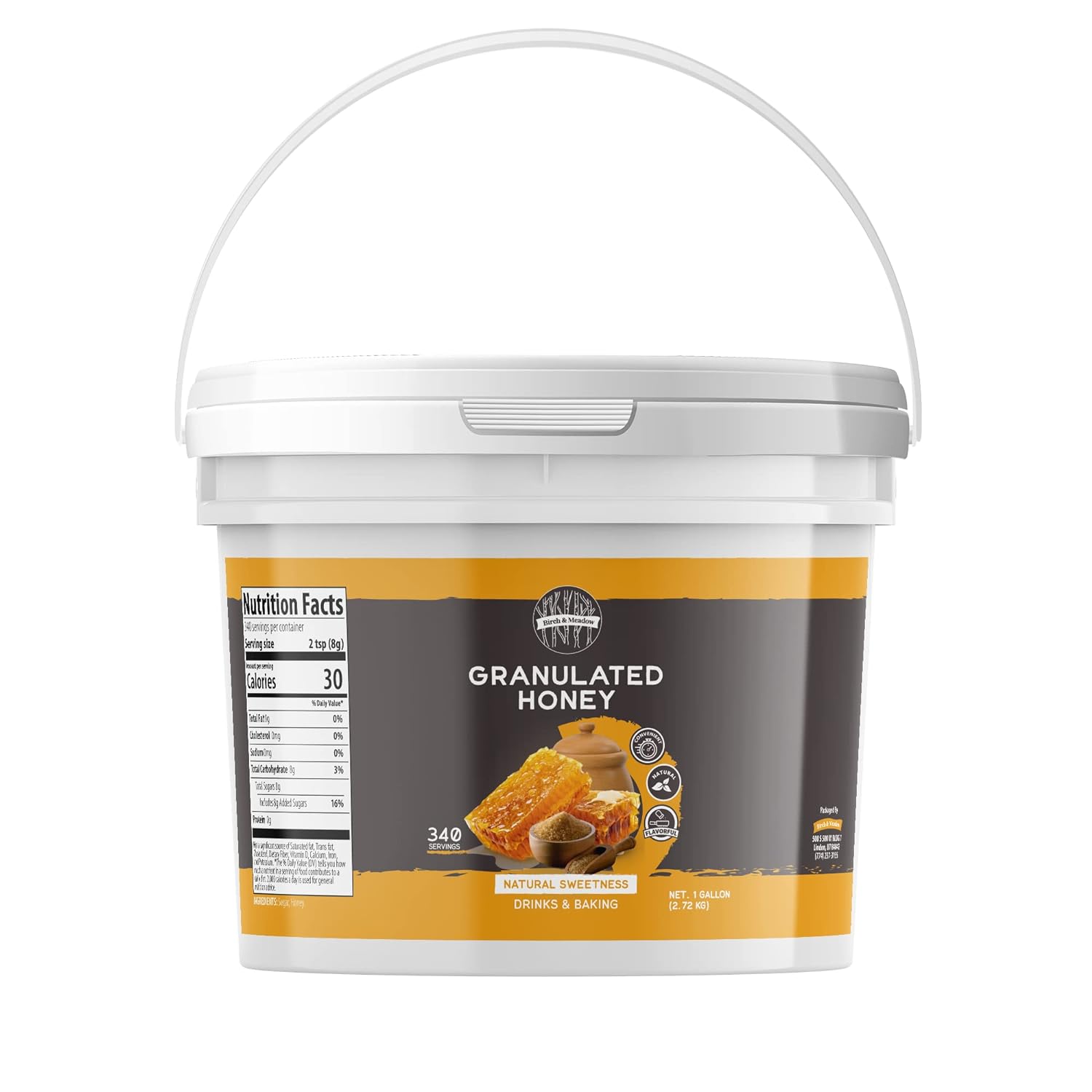 Birch & Meadow Whole Milk Powder & Granulated Honey Bundle, 1 Gallon, Light & Sweet Tastes, Pantry Storage