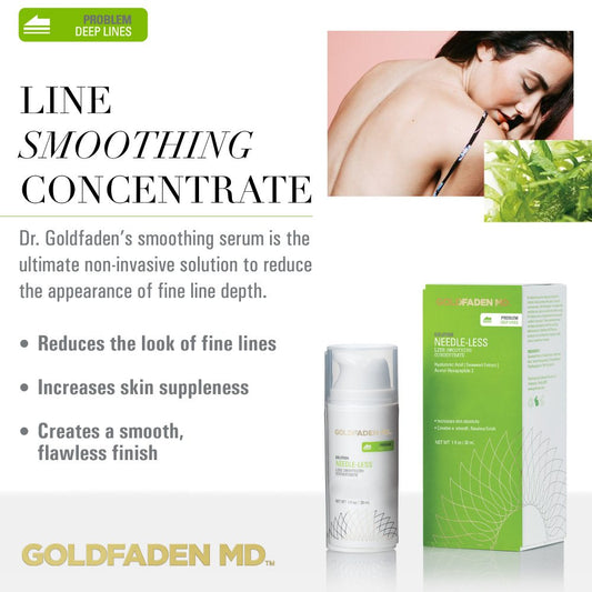 Goldfaden Md Needle-Less Line Smoothing Concentrate For Face & Neck | W/Seaweed Extract, Hyaluronic Acid, Hexapeptides, Organic Red Tea Extract
