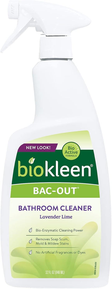 Biokleen Bac-Out Bathroom Cleaner - 32 Ounce -Eco-Friendly, Non-Toxic, Plant-Based, No Artificial Fragrance, Colors Or Preservatives