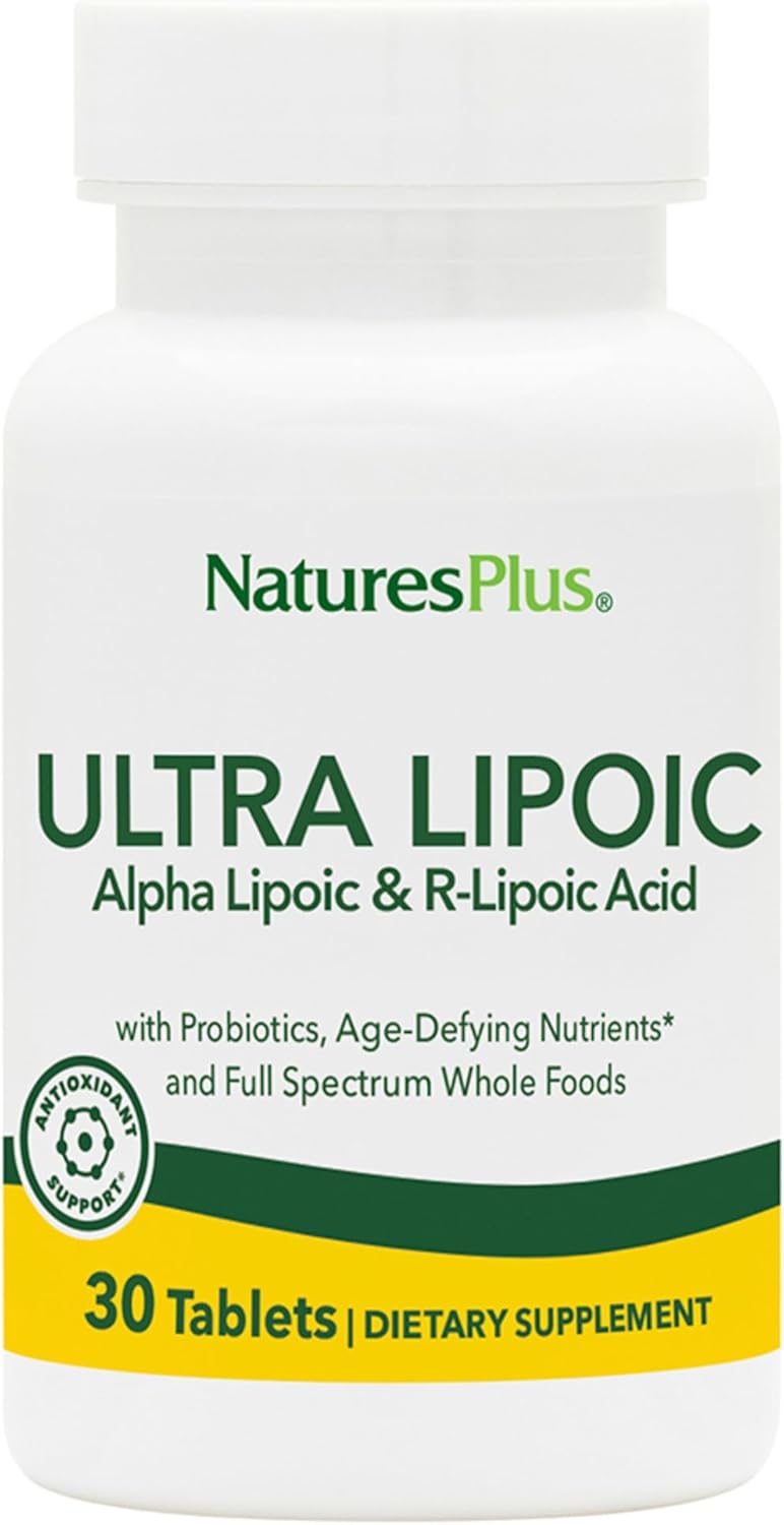 Natures Plus Ultra Lipoic - 30 Bi-Layered Tablets - Alpha Lipoic & R-Lipoic Acid - Antioxidant Support - With Probiotics & Age-Defying Nutrients - Gluten Free - 30 Servings