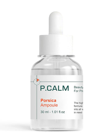 Pcalm Porsica Ampoule Vegan Facial Deep Moisture Serum - Calming Hydrating Repairing Korean Serum Centella Asiatica 76% Improves Fine Lines No-Scent Blemish Sensitive Acne-Prone Skin Sebum Pore Care