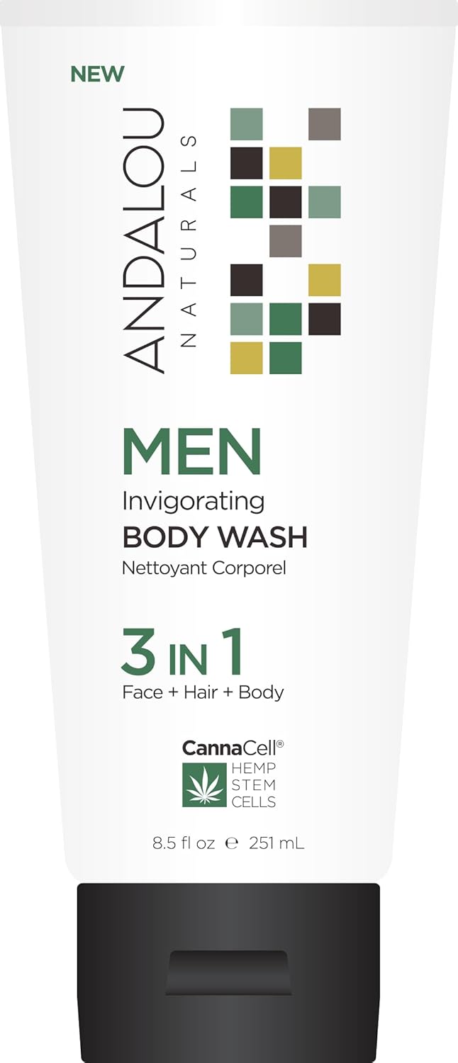 Andalou Naturals Cannacell Men Fortifying Shampoo + Conditioner, 8.5 Ounce