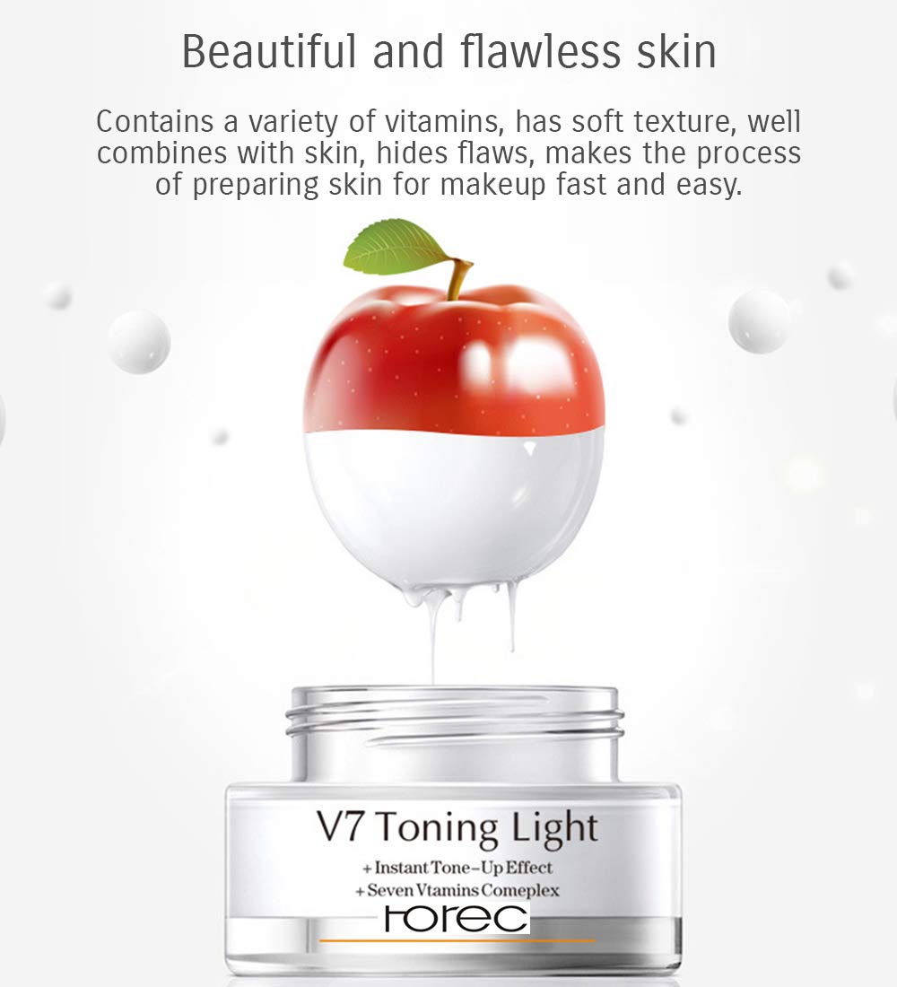 Bioaqua V7 Toning Light Cream For Lazy Makeup Multivitamin Complex Oat Hyaluronic Acid Concealer Moisturizing 50G : Beauty & Personal Care