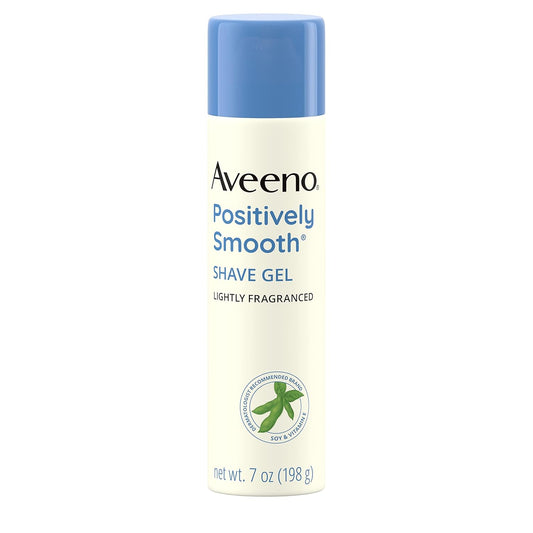 Aveeno Positively Smooth Moisturizing Shave Gel With Soy, Aloe, And Vitamin E To Help Prevent Nicks, Cuts And Razor Bumps, Lightly Fragranced, Pack Of 6, 7 Oz Each