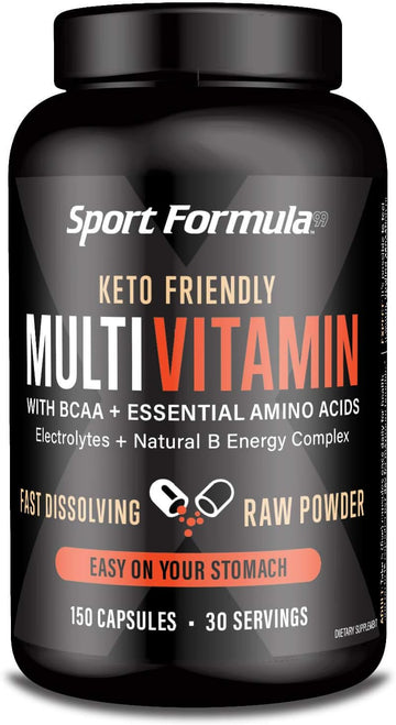 Sport Formula Daily Keto Superfood Multivitamin Bcaa Amino Acid Powder Capsules For Men And Women. Won'T Upset Your Stomach: Natural Vitamin B Energy Complex: Anti Aging Immune System Support