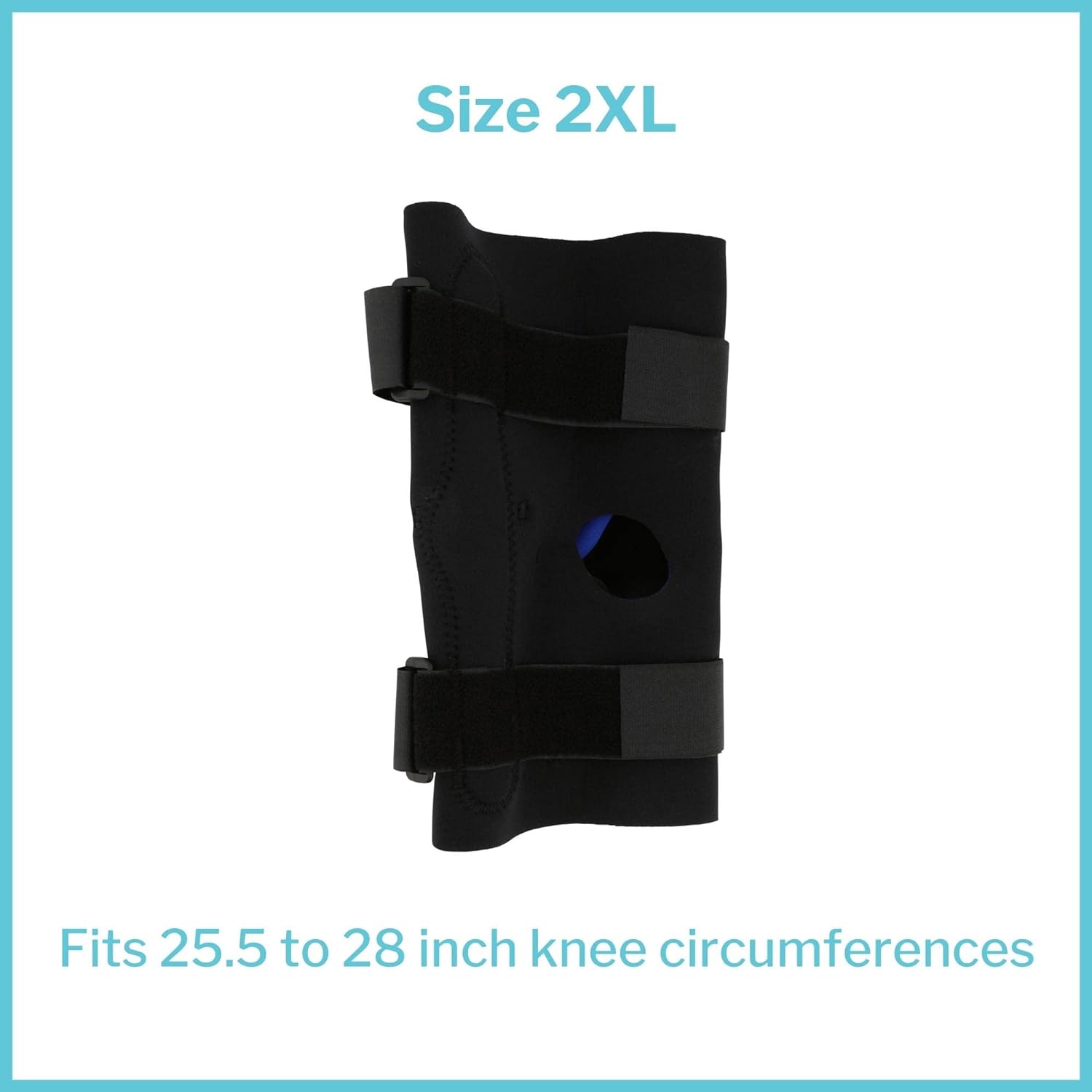 McKesson Knee Brace, Hinged / Open Patella / Open Popiteal, 2XL, 25 1/2 in to 28 in Circumference, 1 Count