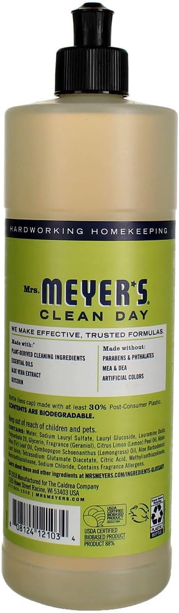 Mrs. Meyer's Liquid Dish Soap Lemon Verbena, 16 oz (Pack - 3)