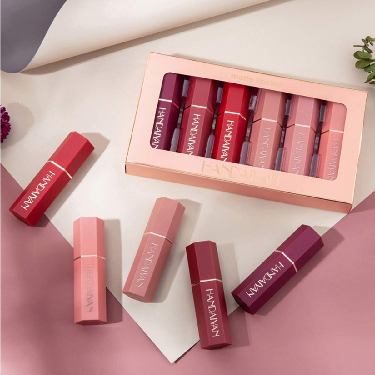 6 Colors Lipstick Set, Matte Velvet Smooth Moisturizer Lipstick Long Lasting Waterproof Non-stick Cup Sexy Nude Lipstick Makeup Gift Set : Amazon.co.uk: Beauty