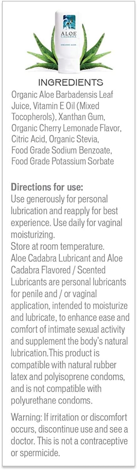 Aloe Cadabra Flavored Personal Lubricant & Moisturizer, 2.5 Ounce, Cherry Lemonade