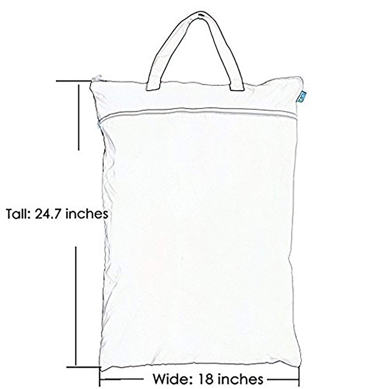 Teamoy Travel Hanging Wet Dry Bag(24.7 X 18 Inches) For Cloth Diapers Organizer Tote Bag (L, Beige Chevron)