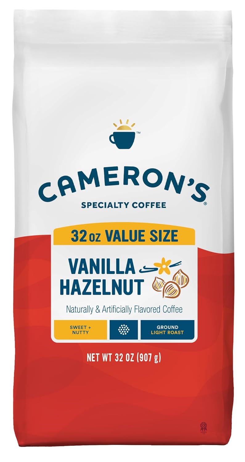 Cameron'S Coffee Roasted Ground Coffee Bag, Flavored, Vanilla Hazelnut, 32 Ounce, (Pack Of 1)