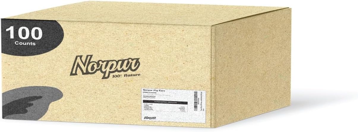 Pig Ears Dog Treats (100-Pack) Natural, Healthy Training Snack | Meaty Protein, Oven-Baked Flavor | Promote Dental Health | Made In Canada
