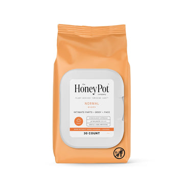 The Honey Pot Company - Feminine Wipes - Daily Ph Balancing, Fragrance & Sulfate Free Wipes For Intimate Parts, Body, Or Face - Feminine Products - Normal 30 Ct