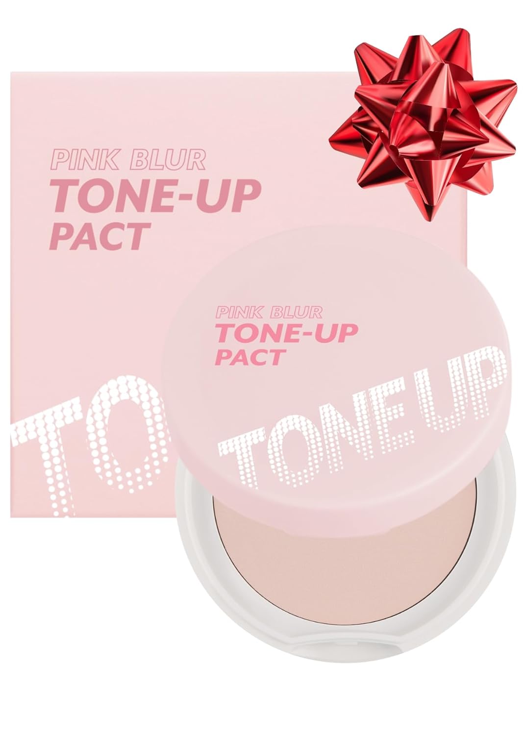 I'M Meme Compact - Tone-Up Pact | Korean Pressed Powder For Pink Blur Effect, With Calamine, Mattify Skin, Setting Powder For Makeup, Valentine Day Gift, 0.35 Oz