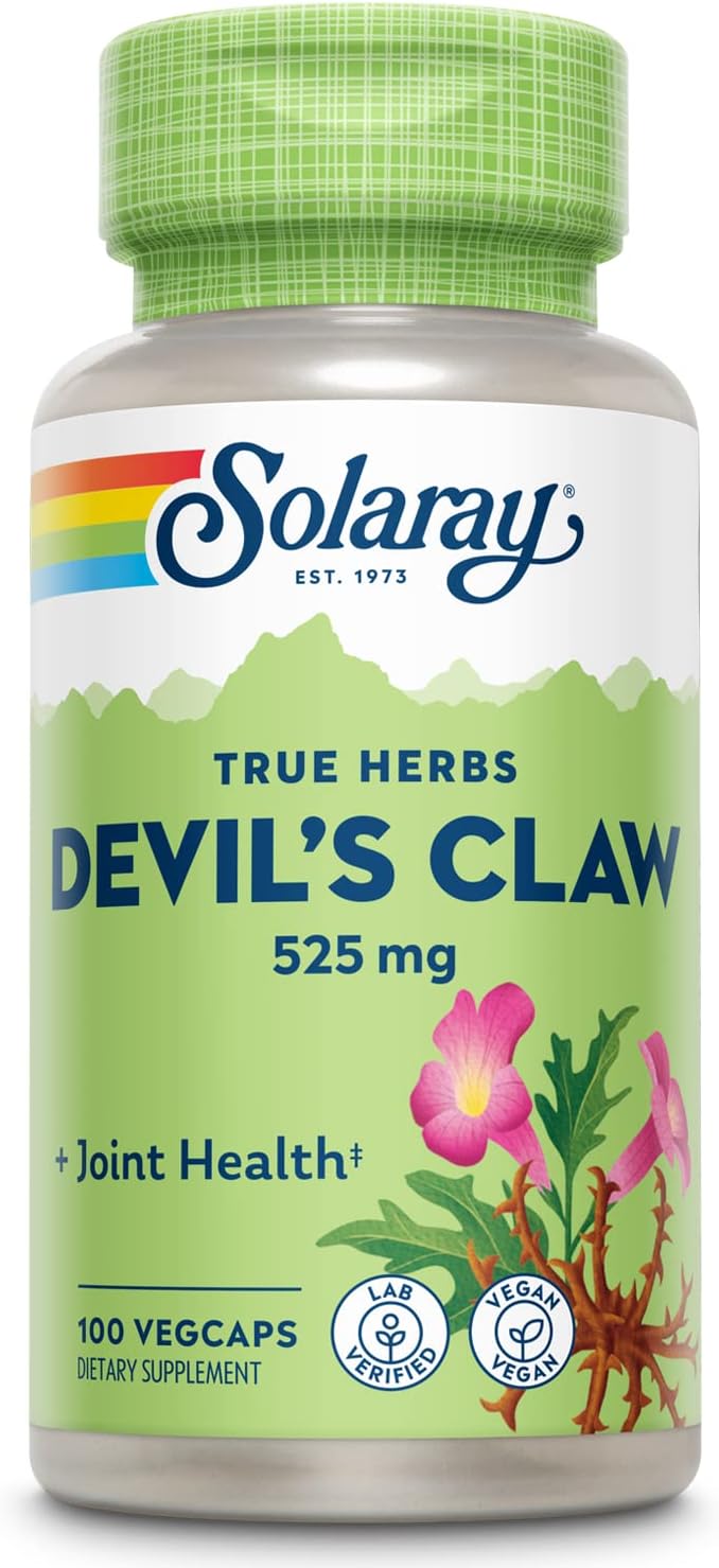 SOLARAY Devils Claw Root 525mg | Non-GMO, Vegan & Lab Verified | 100 VegCaps