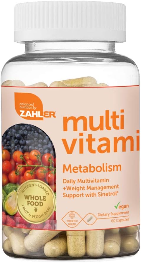 Zahler Multivitamin Metabolism, Daily Multivitamin +Weight Management Support, Multivitamin for Women and Men with Iron, Certified Kosher, 60 Capsules : Health & Household