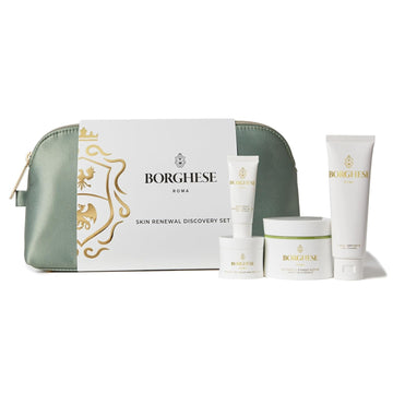 Borghese Skin Renewal Discovery Set - Includes Cream Cleanser, Pre-Mask Booster Serum, Mud Mask For Face & Body, Firming Mask & Aha Bha Overnight Mask