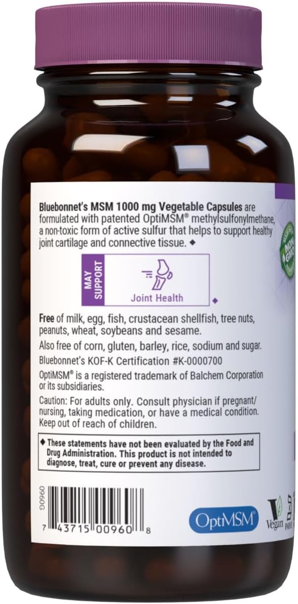 Bluebonnet Msm Supplement, 120 Count (743715009608) : Health & Household
