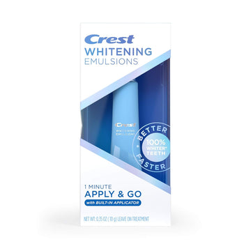 Crest Whitening Emulsions On-The-Go Leave-On Teeth Whitening Gel Kit With Built-In Applicator, 0.35 Oz (10G), Twin Value Pack