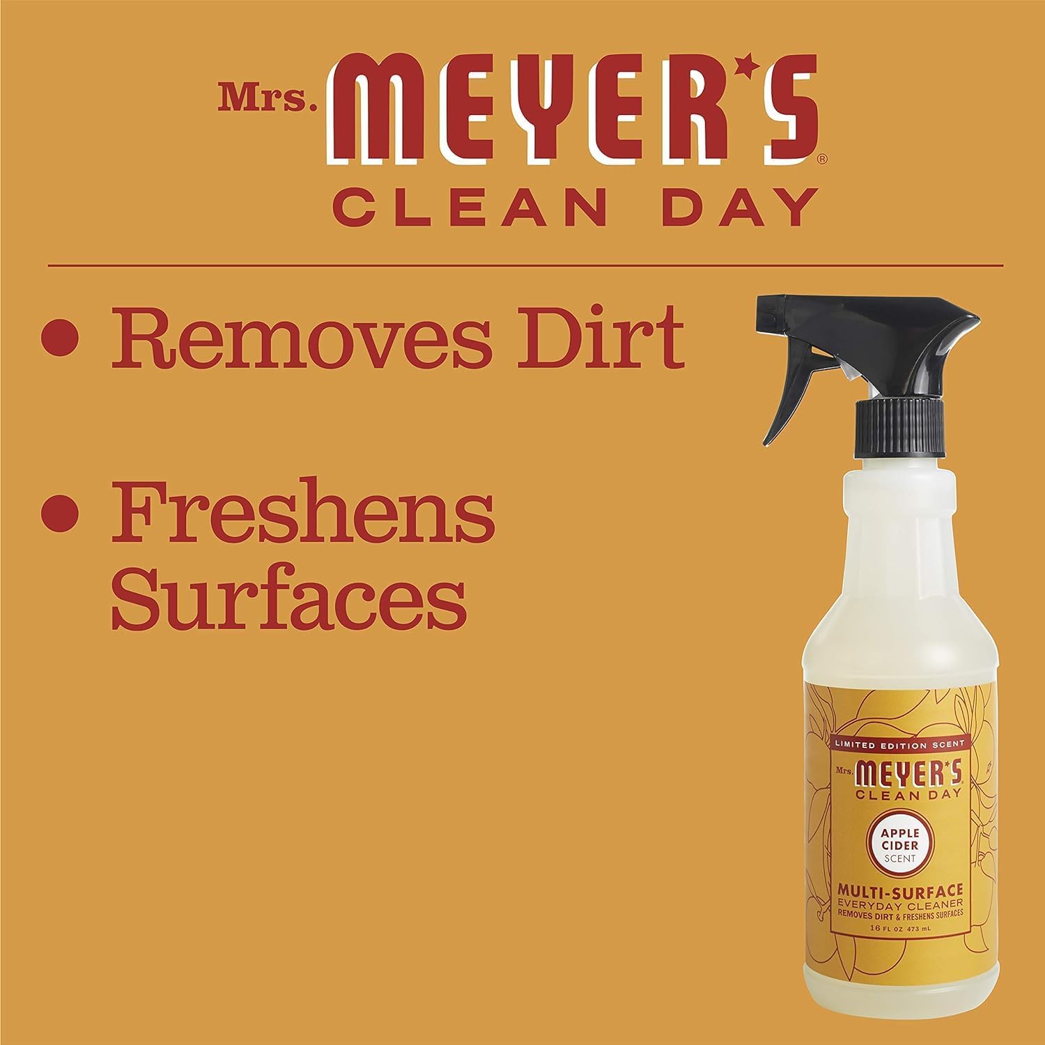 Mrs. Meyer'S Clean Day All-Purpose Cleaner Spray, Limited Edition Apple Cider, 16 Fl. Oz - Pack Of 3