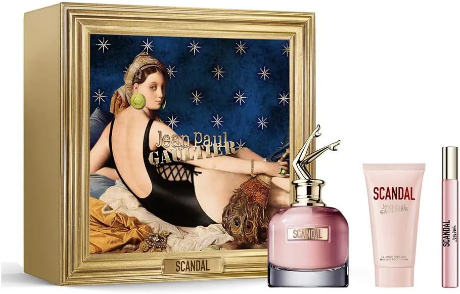 Jean Paul Gaultier Scandal Eau De Parfum 80Ml Gift Set 2024 (Contains 80Ml Edp, 75Ml Body Lotion And 10Ml Travel Spray)