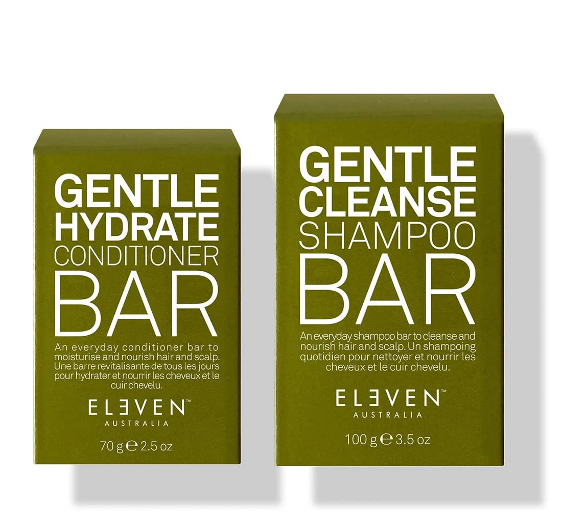 ELEVEN AUSTRALIA Gentle Cleanse Shampoo Bar + Gentle Hydrate Conditioner Bar Bundle