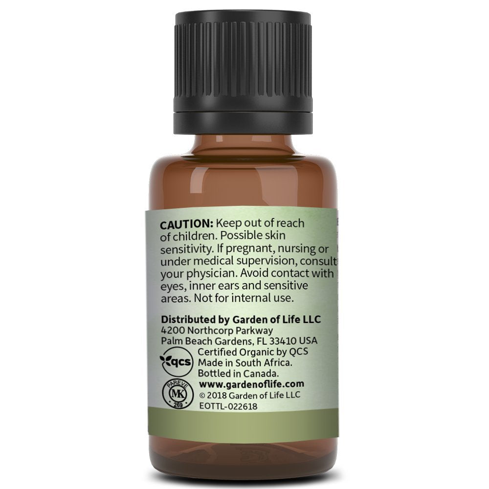Garden Of Life Essential Oil, Tea Tree 0.5 Fl Oz (15 Ml), Usda Organic & Pure, Clean, Undiluted & Non-Gmo - For Diffuser, Aromatherapy, Meditation - Cleansing, Refreshing, Purifying (Pack Of 3)