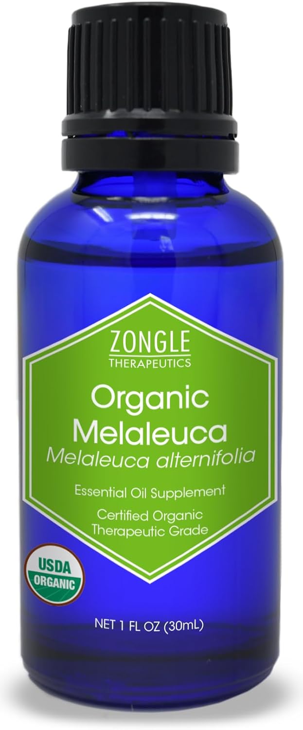 Organic Melaleuca Tea Tree Oil By Zongle – 100% Pure Natural, Therapeutic & Food Grade For Skin, Hair, Toenail Fungus, Face, Scalp, Piercings, Acne, Nails, Consumption – 1 Oz