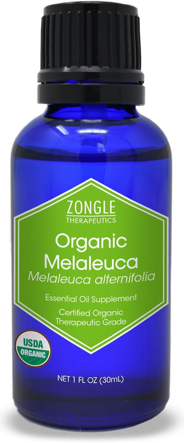 Organic Melaleuca Tea Tree Oil By Zongle – 100% Pure Natural, Therapeutic & Food Grade For Skin, Hair, Toenail Fungus, Face, Scalp, Piercings, Acne, Nails, Consumption – 1 Oz