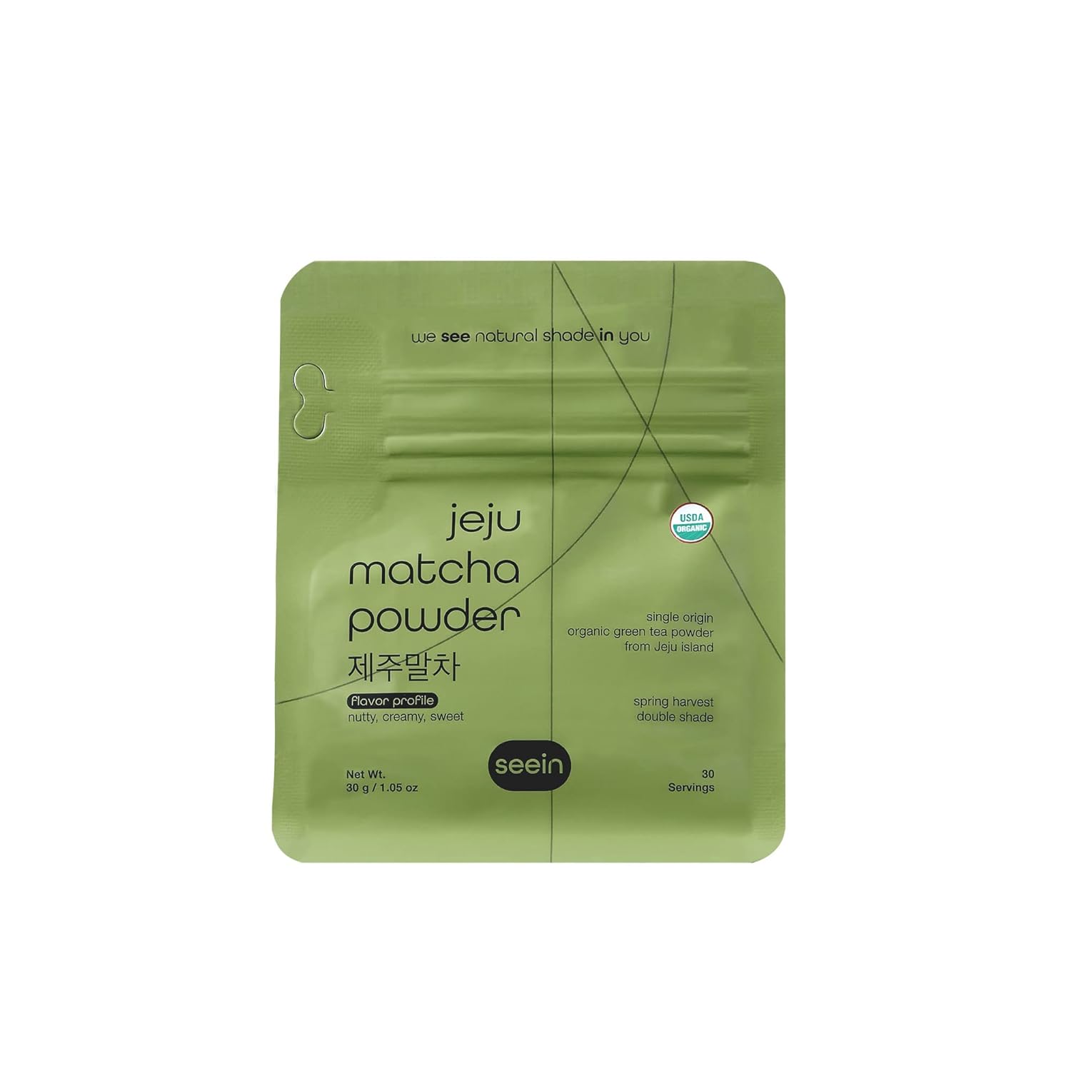 Seein Organic Matcha Green Tea Powder From Jeju Korea Premium First Harvest 1.06Oz - Usda Certified