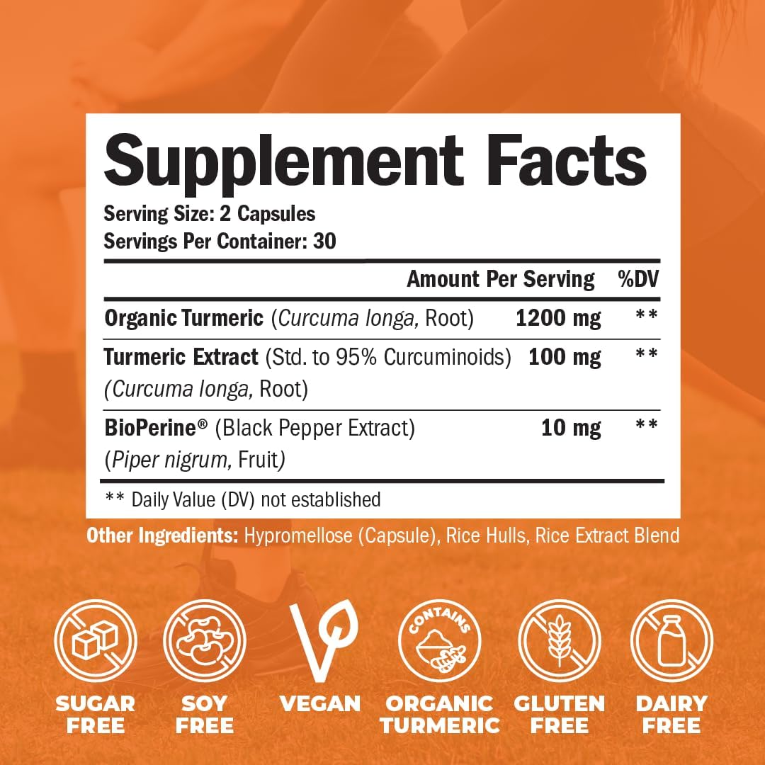 Vimerson Health Glucosamine Chondroitin + Turmeric Curcumin 2-Bottle Supplement Bundle. Occasional Joint Discomfort Relief, Inflammation Balancing and Antioxidant Properties. Immune Support : Health & Household