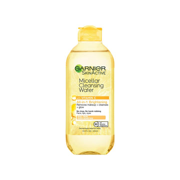 Garnier Micellar Water With Vitamin C, Facial Cleanser & Makeup Remover, Brightening & Hydrating, For All Skin Types, Vegan, Cruelty Free, 13.5 Fl Oz (400Ml), 1 Count