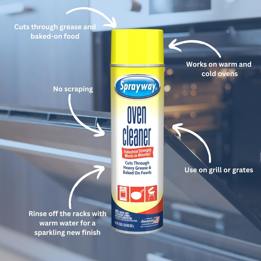 Sprayway Heavy-Duty Oven & Grill Cleaner, Removes Oil & Grease, 20 Oz, 1.25 Pound (Pack of 1), 20 Fl Oz (SW824R) : Health & Household