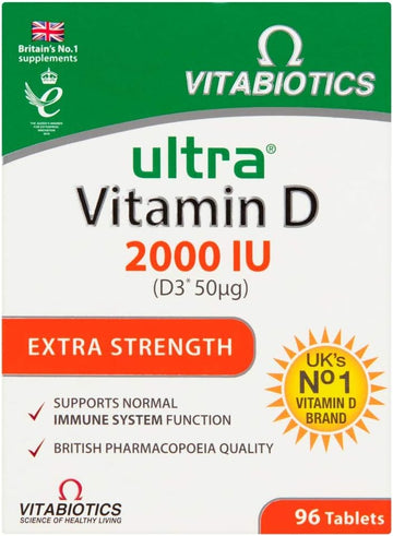 Vitabiotics Ultra Vitamin D 2000 IU Extra Strength Tablets (96 Tablets)