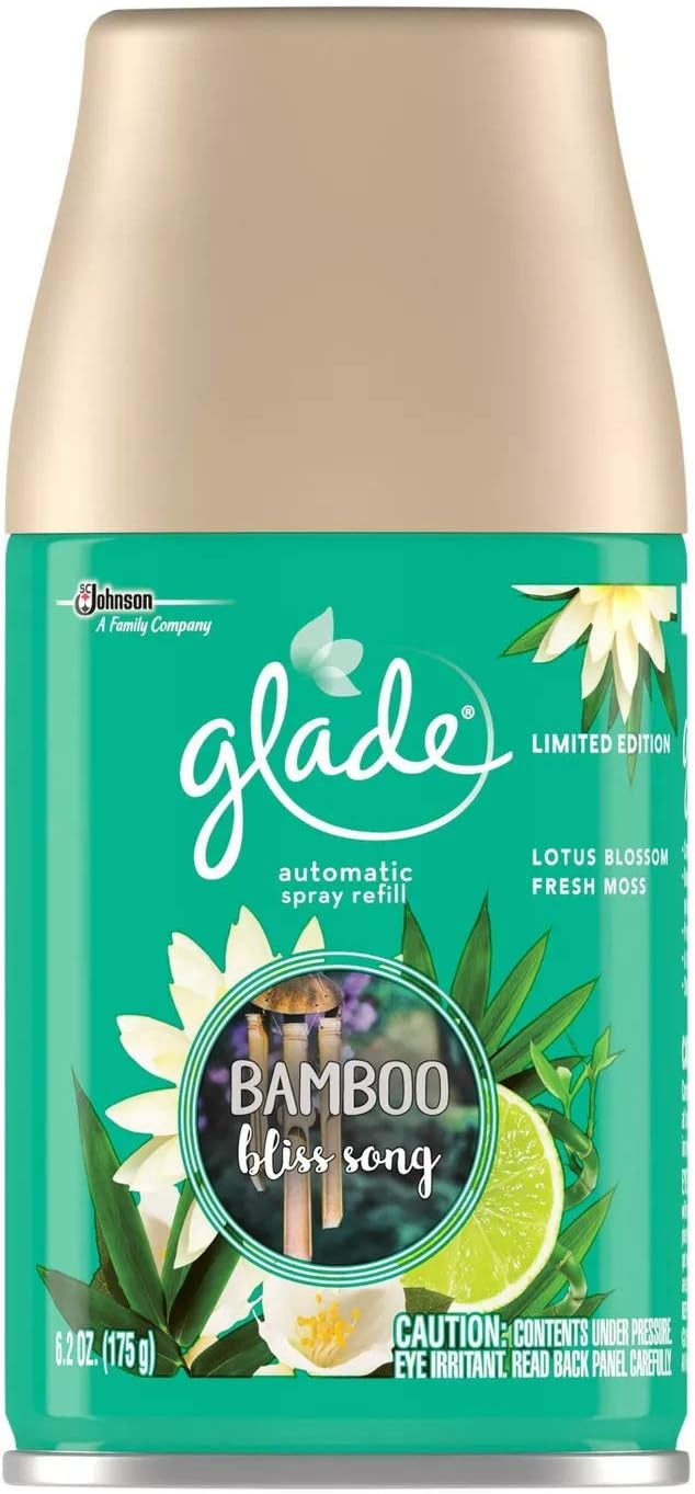 Glade Automatic Spray Air Freshener Refill | Bamboo Bliss Song Scent | Limited Edition - 6.2 Ounce Each (Pack of 3)