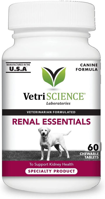 VETRISCIENCE Renal Essentials Kidney Supplement for Dogs – Kidney and Urinary Tract Support, Dog Kidney Supplement with Astragalus Root, Nettle and Herbs, UT Health