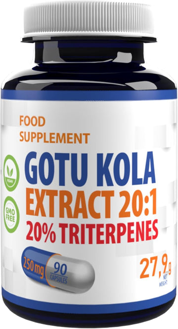 Hepatica Gotu Kola 5,000Mg | 20:1 Extract (250Mg) | 90 Vegan Capsules | 20% Triterpenes | High Strength Brain & Memory Support Supplement | 3Rd Party Lab Tested