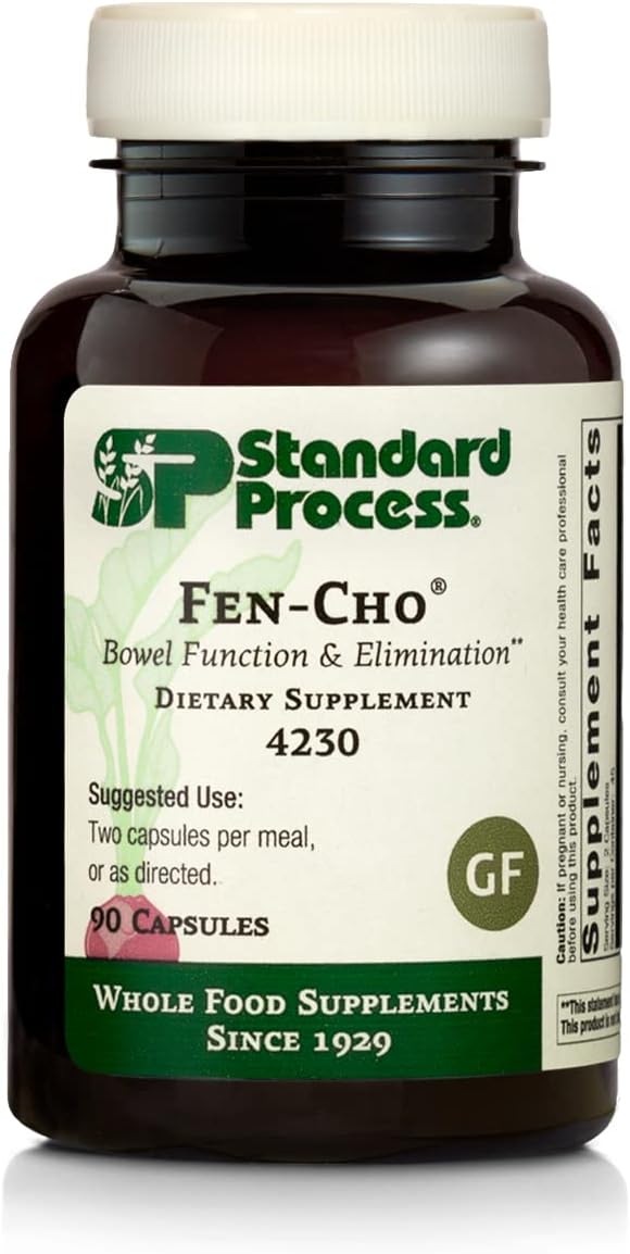 Standard Process Fen-Cho - Whole Food Bowel And Digestive Health With Collinsonia Root, Fenugreek Seed, Bile Salts, And Okra Fruit - 90 Capsules